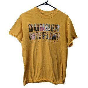 THE OFFICE Yellow Dunder Mifflin Paper Company Cast T Shirt Size Medium
